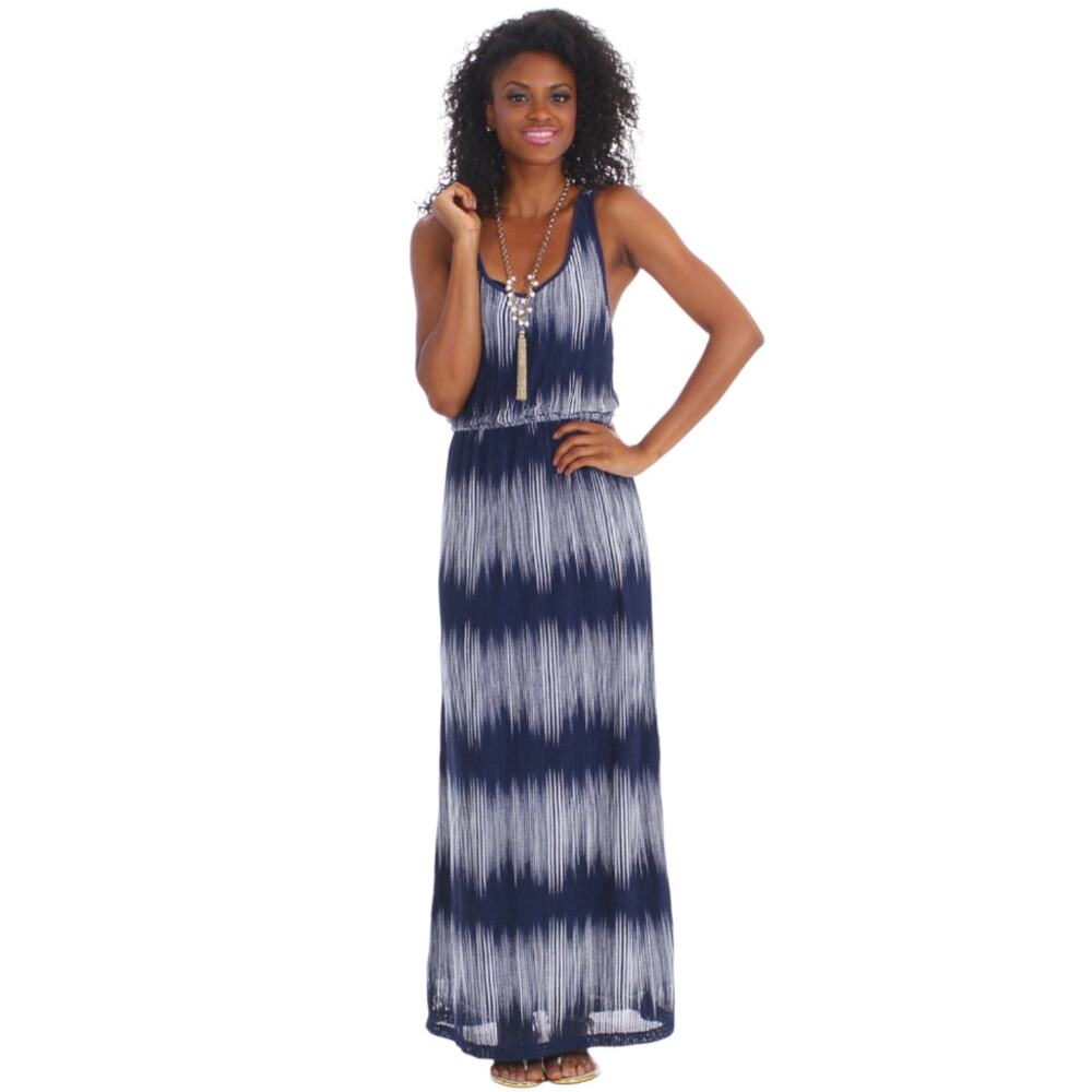 vfish Designs Navy Tidal Maxi Dress Size Small